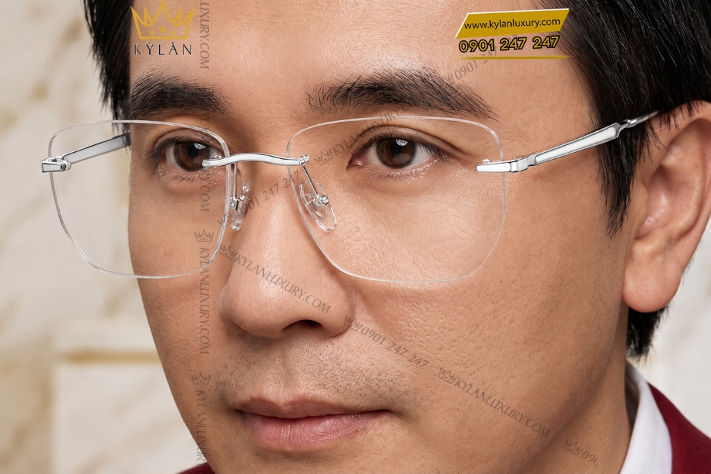 Mắt kính vàng trắng Au750