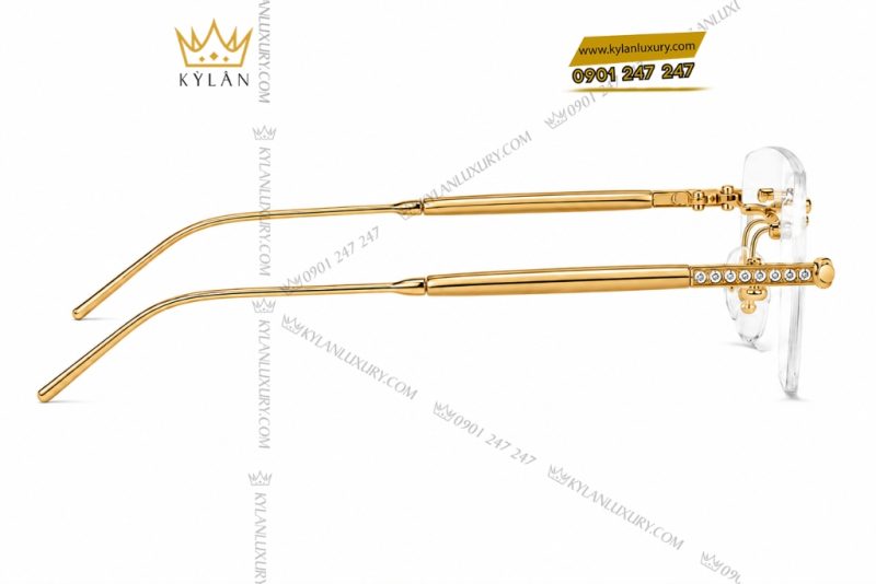 Mắt kính vàng vàng Au750 đính kim cương