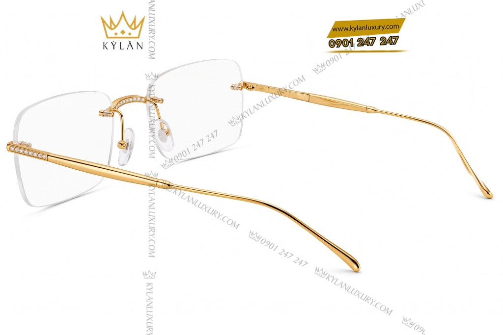 Kỳ Lân Luxury Mat kinh vang vang Au750 dinh kim cuong 6 1 Mắt kính vàng vàng Au750 đính kim cương