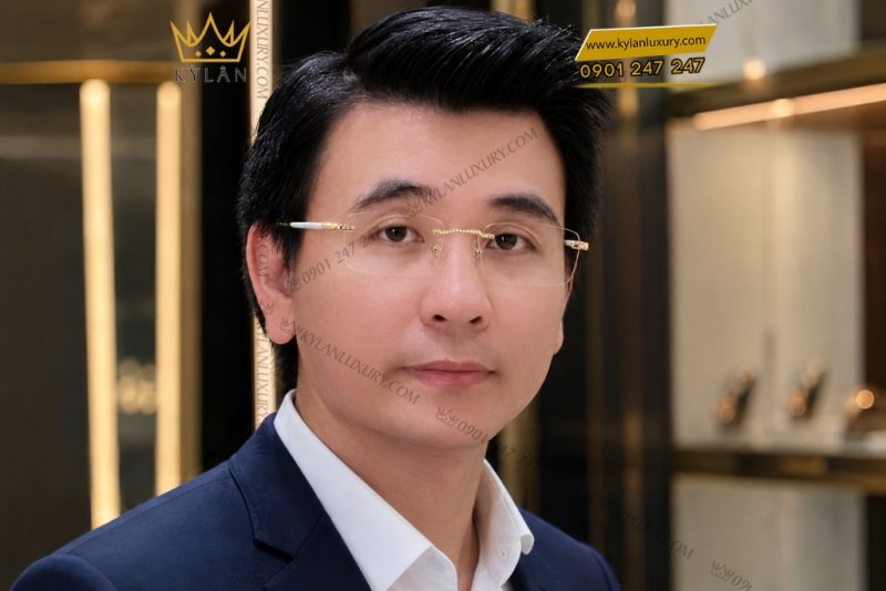 Mắt kính vàng vàng Au750 đính kim cương