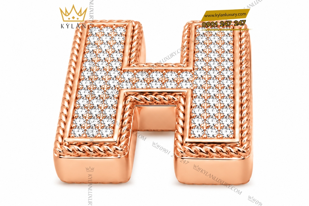 Kỳ Lân Luxury Mat that lung chu H vang hong Au750 dinh kim cuong 3 Mặt thắt lưng chữ H vàng hồng Au750 đính kim cương