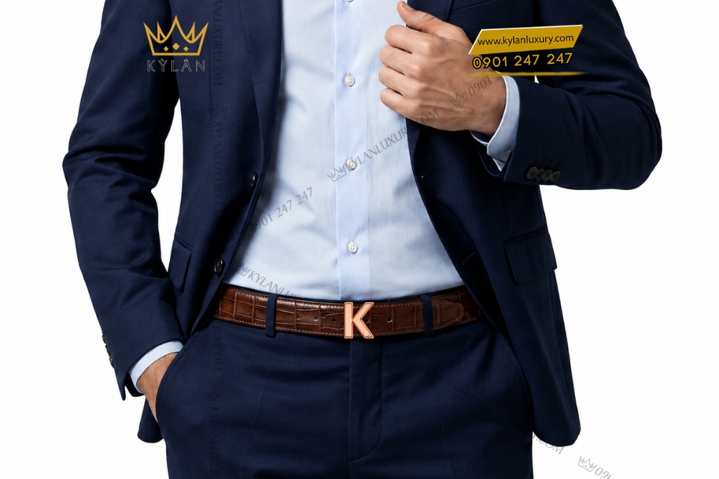 Kỳ Lân Luxury Mat that lung chu K vang hong Au750 10 Mặt thắt lưng chữ K vàng hồng Au750