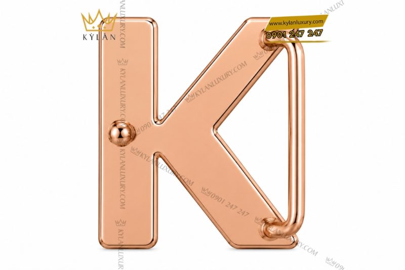Mặt thắt lưng chữ K vàng hồng Au750