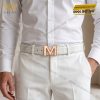 Mặt thắt lưng chữ M vàng hồng Au750
