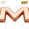 Mặt thắt lưng chữ M vàng hồng Au750