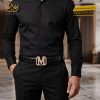 Mặt thắt lưng chữ M vàng hồng Au750 đính kim cương
