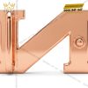 Mặt thắt lưng chữ N vàng hồng Au750 đính kim cương
