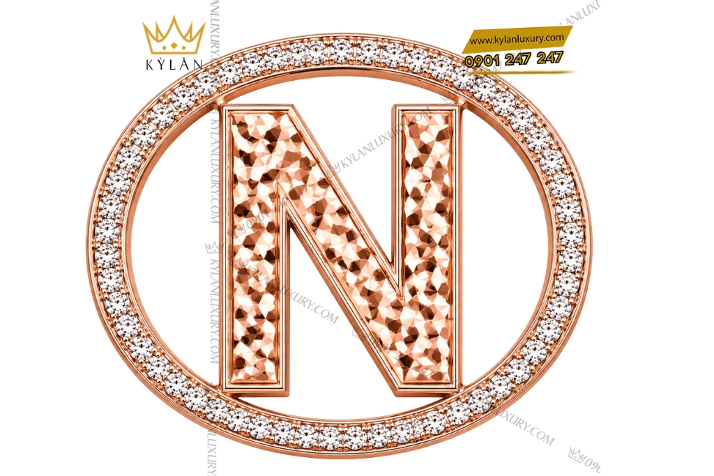 Mặt thắt lưng chữ N vàng hồng Au750 viền kim cương 8 Kỳ Lân Luxury Mat that lung chu N vang hong Au750 vien kim cuong 1 Mặt thắt lưng chữ N vàng hồng Au750 viền kim cương