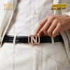 Mặt thắt lưng chữ N viền họa tiết đính kim cương
