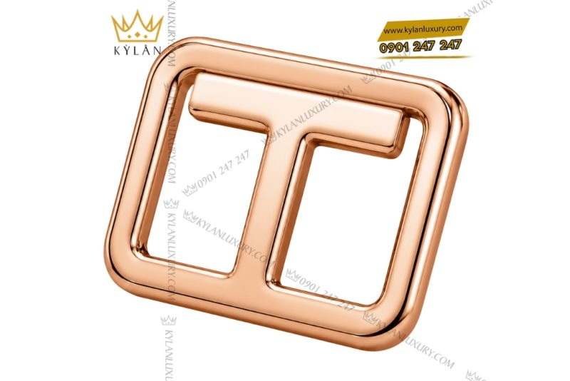 Mặt thắt lưng chữ T vàng hồng Au750