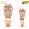 Nhẫn cặp vàng hồng Au750 đính kim cương