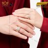 Nhẫn cặp vàng hồng Au750 đính kim cương