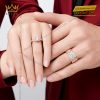 Nhẫn cặp vàng hồng Au750 đính kim cương