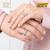 Nhẫn cặp vàng hồng Au750 đính kim cương