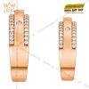 Nhẫn cặp vàng hồng Au750 đính kim cương baguette