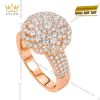 Nhẫn nữ vàng hồng Au750 đính kim cương