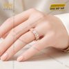 Nhẫn nữ vàng hồng Au750 đính kim cương