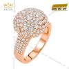 Nhẫn nữ vàng hồng Au750 đính kim cương