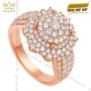 Nhẫn nữ vàng hồng Au750 đính kim cương