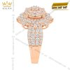 Nhẫn nữ vàng hồng Au750 đính kim cương
