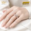 Nhẫn nữ vàng hồng Au750 đính kim cương