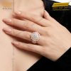 Nhẫn nữ vàng hồng Au750 đính kim cương