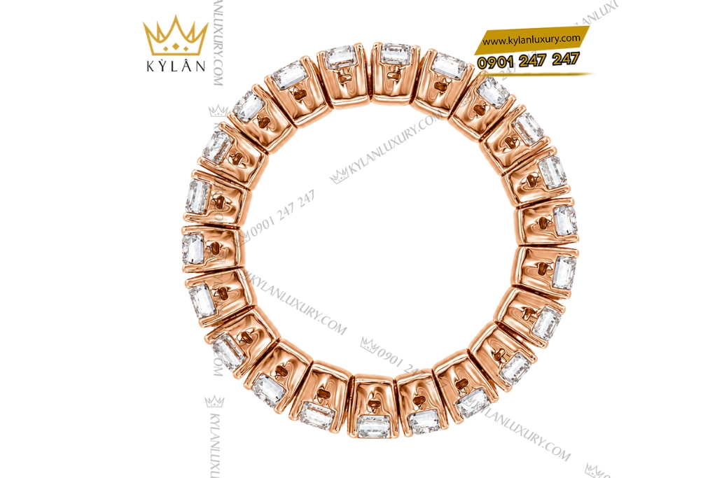 Nhẫn nữ vàng hồng Au750 đính kim cương baguette 11 Kỳ Lân Luxury Nhan nu vang hong Au750 dinh kim cuong baguett 6 Nhẫn nữ vàng hồng Au750 đính kim cương baguette