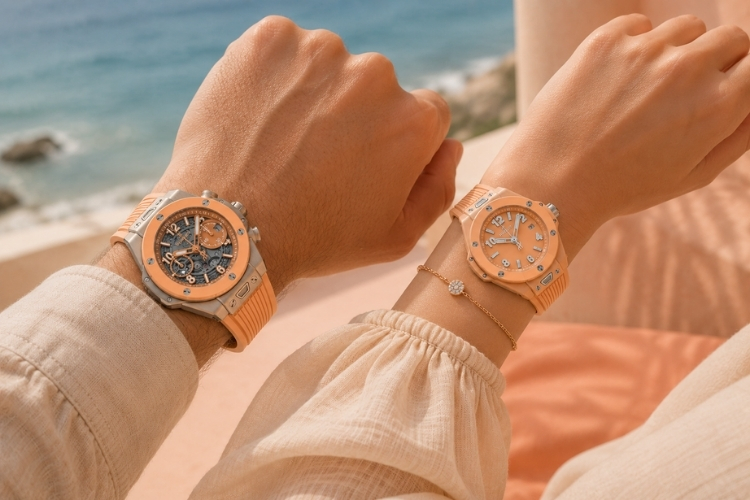 Kỳ Lân Luxury bo doi hublot big bang peach ceramic 2026 2 Hublot ra mắt bộ đôi Big Bang Peach Ceramic – Sắc Peach pastel khuấy động mùa hè 2026