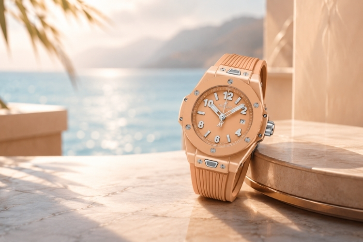 Kỳ Lân Luxury bo doi hublot big bang peach ceramic 2026 3 Hublot ra mắt bộ đôi Big Bang Peach Ceramic – Sắc Peach pastel khuấy động mùa hè 2026