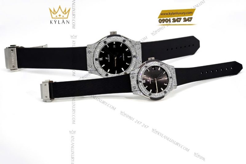 Cặp đôi Hublot Classic Fusion đính kim cương 42mm & 33mm