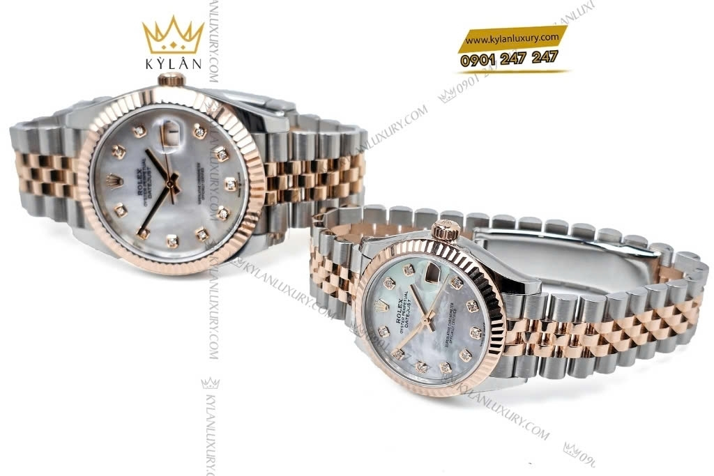 Kỳ Lân Luxury cap doi rolex datejust 126331 278271 duoc yeu thich 7 1 Cặp đôi Rolex Datejust xà cừ 126331 & 278271 – Bộ đôi được nhiều khách hàng lựa chọn tại Kỳ Lân