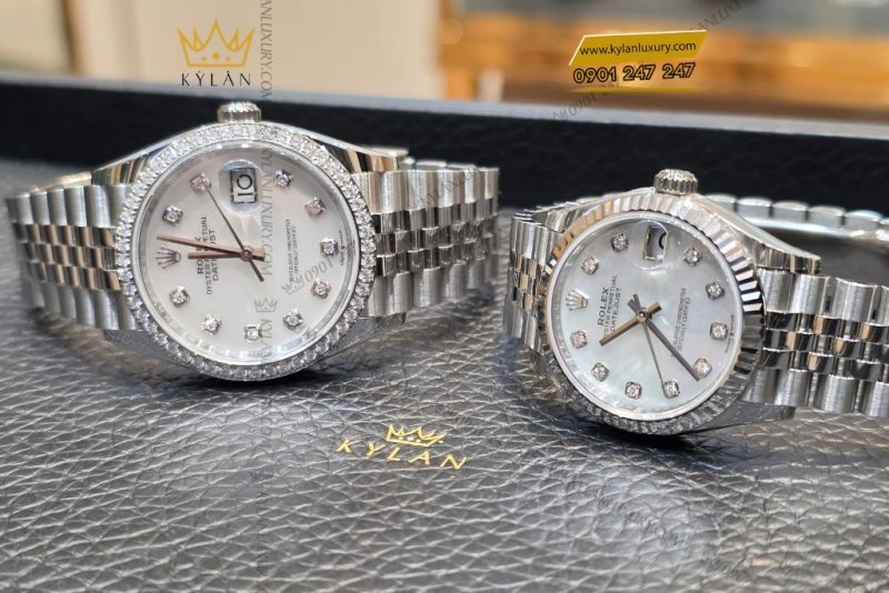 Cặp đôi Rolex Datejust mặt số xà cừ 126284RBR & 278274
