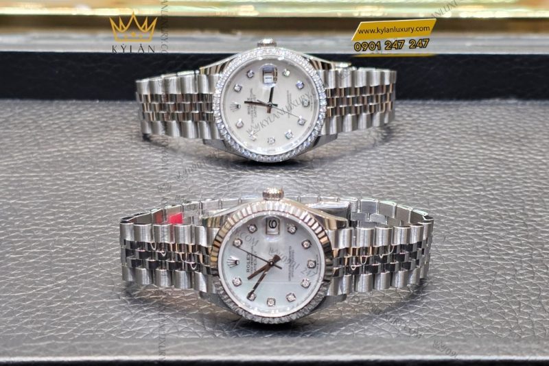 Cặp đôi Rolex Datejust mặt số xà cừ 126284RBR & 278274
