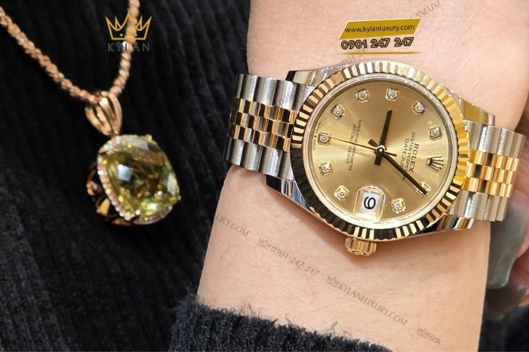 Kỳ Lân Luxury cap doi rolex datejust champagne 126333 278273 ky lan 12 Cặp đôi Rolex Datejust Champagne 126333 & 278273 được yêu thích tại Kỳ Lân