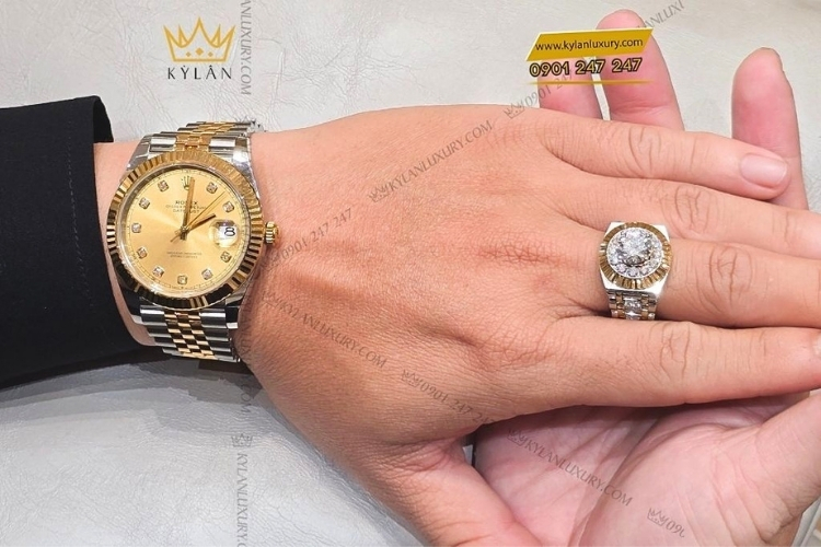 Kỳ Lân Luxury cap doi rolex datejust champagne 126333 278273 ky lan 6 Cặp đôi Rolex Datejust Champagne 126333 & 278273 được yêu thích tại Kỳ Lân