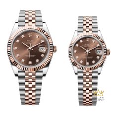 Cặp đôi Rolex Datejust demi vàng hồng chocolate 126331 & 278271