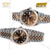 Cặp đôi Rolex Datejust demi vàng hồng chocolate 126331 & 278271