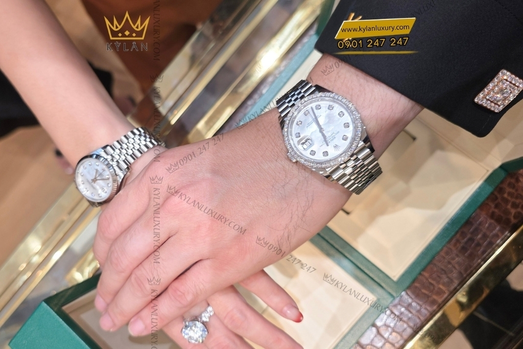 Kỳ Lân Luxury cap doi rolex datejust kham trai 126284rbr 278274 6 Cặp đôi Rolex Datejust khảm trai 126284RBR & 278274 – Bộ đôi được nhiều khách hàng lựa chọn tại Kỳ Lân