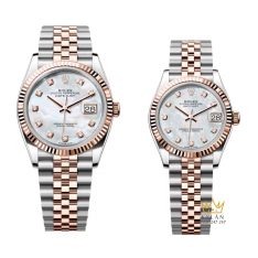 Cặp đôi Rolex Datejust demi vàng hồng xà cừ 126331 & 278271
