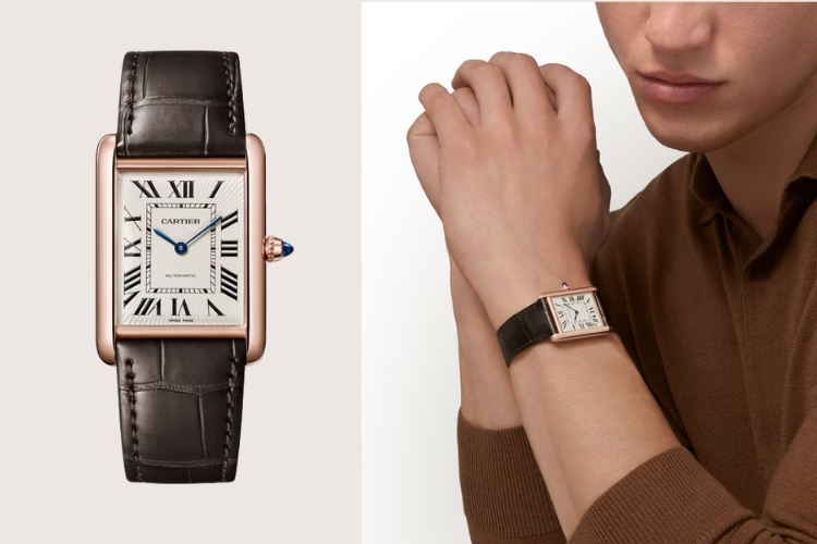 Kỳ Lân Luxury cartier tank thiet ke dong ho hinh chu nhat kinh dien 5 Cartier Tank – Một trong những thiết kế đồng hồ hình chữ nhật kinh điển nhất