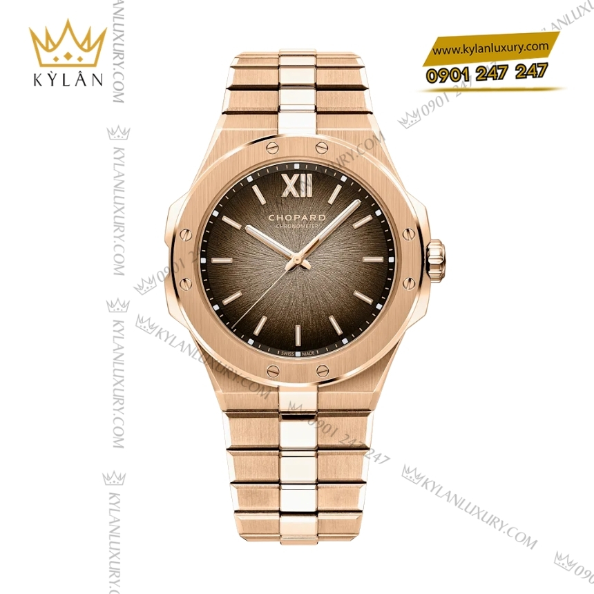 Kỳ Lân Luxury chopard alpine eagle 41 xp cs gold 295396 5001 2 Đồng hồ Chopard Alpine Eagle 41 mặt số nâu 295396-5001