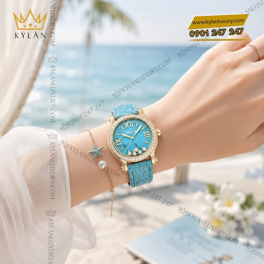 Kỳ Lân Luxury chopard happy sport turquoise 275378 0002 2 Đồng hồ Chopard Happy Sport Turquoise 275378-0002