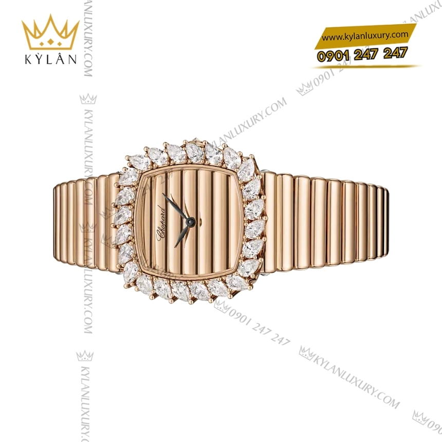 Kỳ Lân Luxury chopard lheure du diamant 10a387 5517 4 Đồng hồ Chopard L'Heure du Diamant vàng hồng 10A387-5517