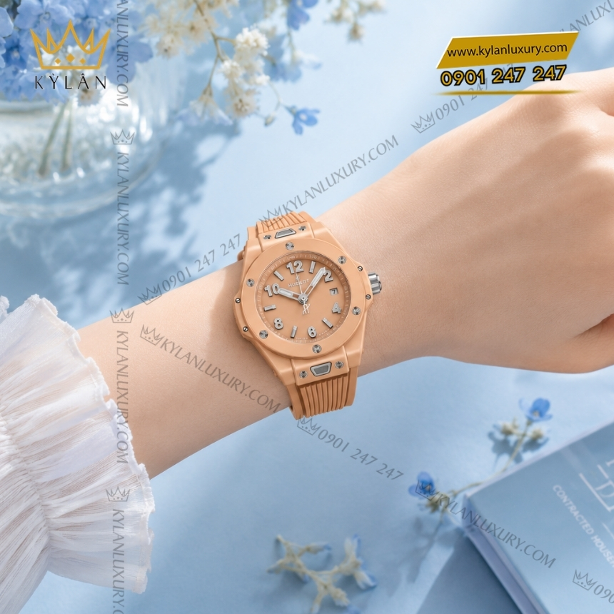 Kỳ Lân Luxury hublot big bang peach ceramic 33mm 3 Đồng hồ Hublot Big Bang Peach Ceramic 33mm