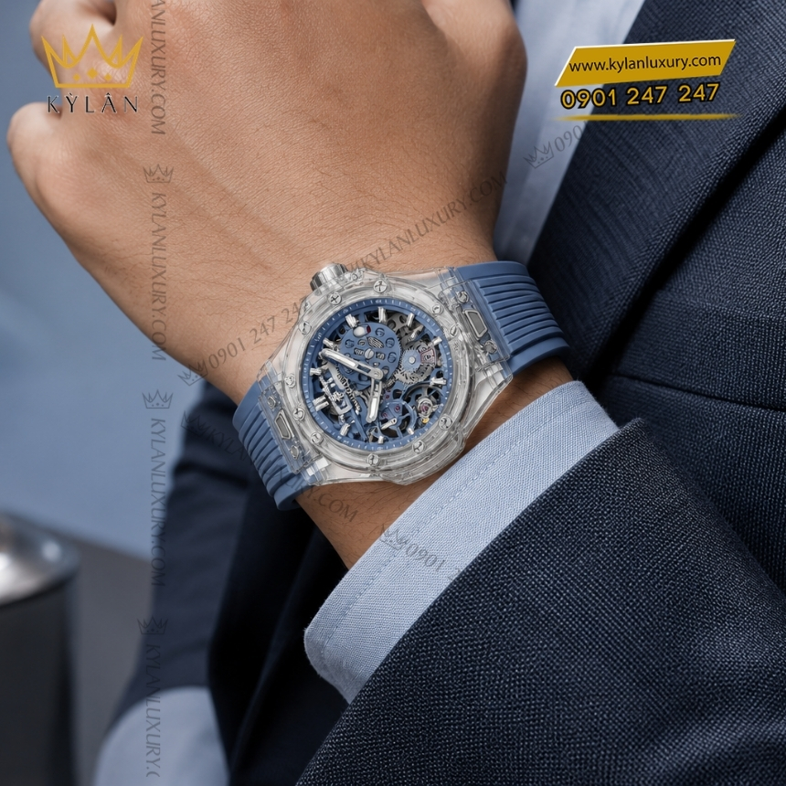Kỳ Lân Luxury hublot big bang sapphire sky blue 44mm 2 Đồng hồ Hublot Big Bang Sapphire Sky Blue 44mm