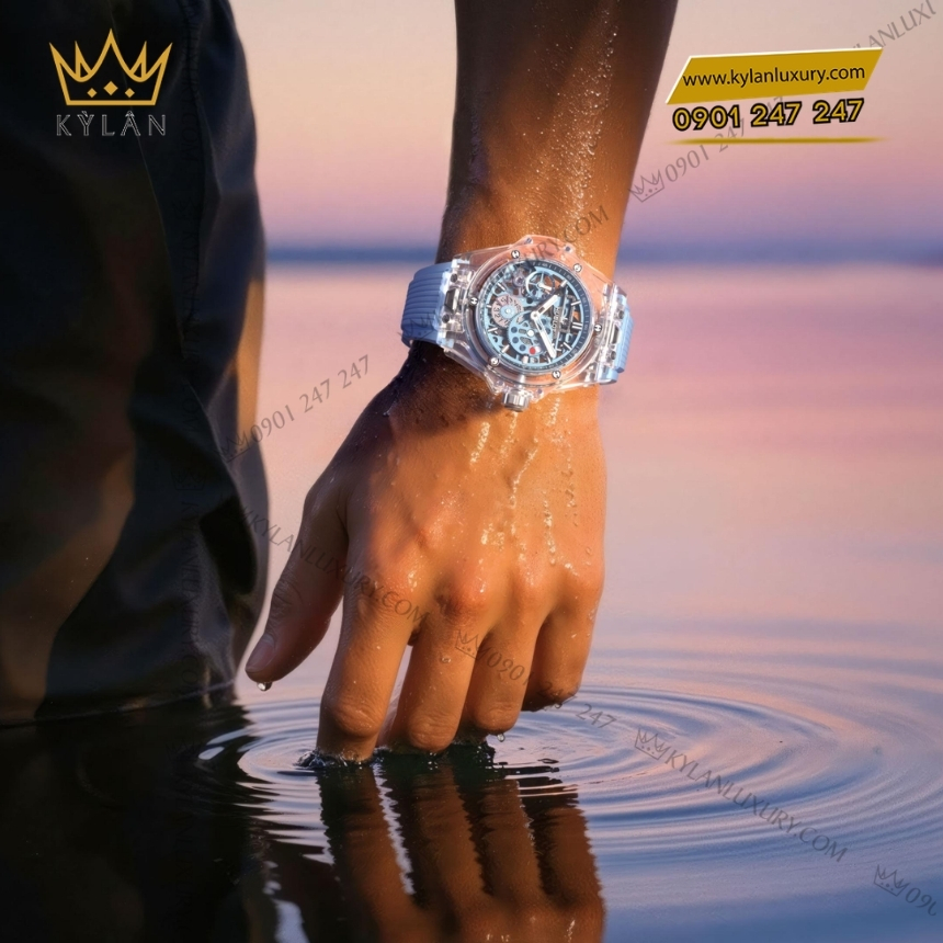 Kỳ Lân Luxury hublot big bang sapphire sky blue 44mm 3 Đồng hồ Hublot Big Bang Sapphire Sky Blue 44mm
