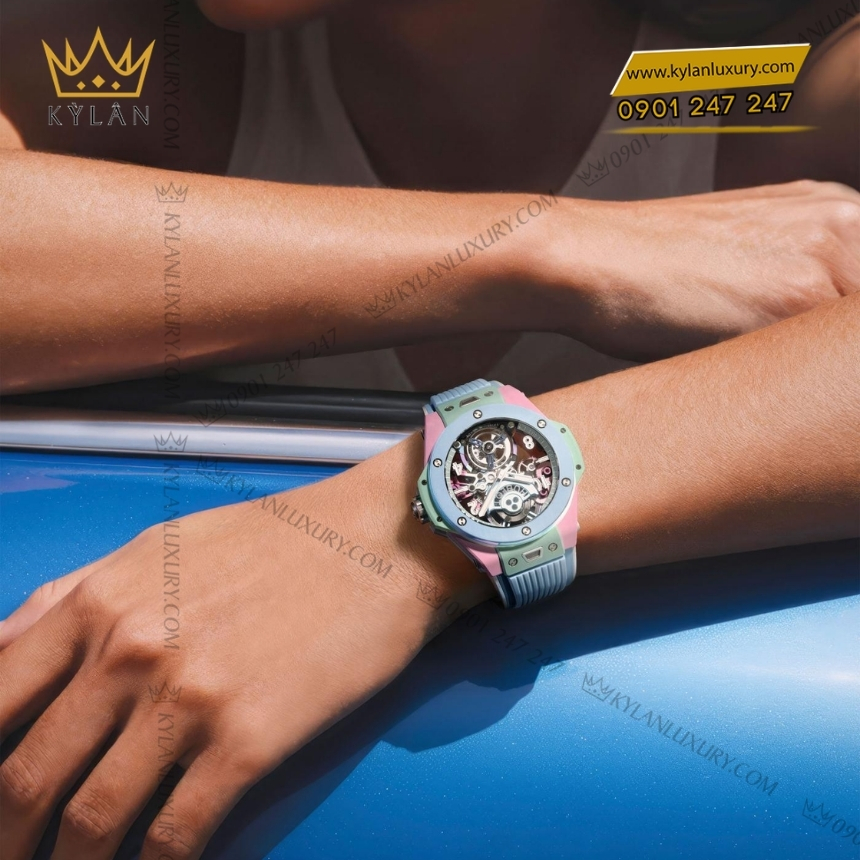 Kỳ Lân Luxury hublot big bang summer multi colored ceramic 44mm tourbillon 6 Đồng hồ Hublot Big Bang Summer Multi-Colored Ceramic 44mm