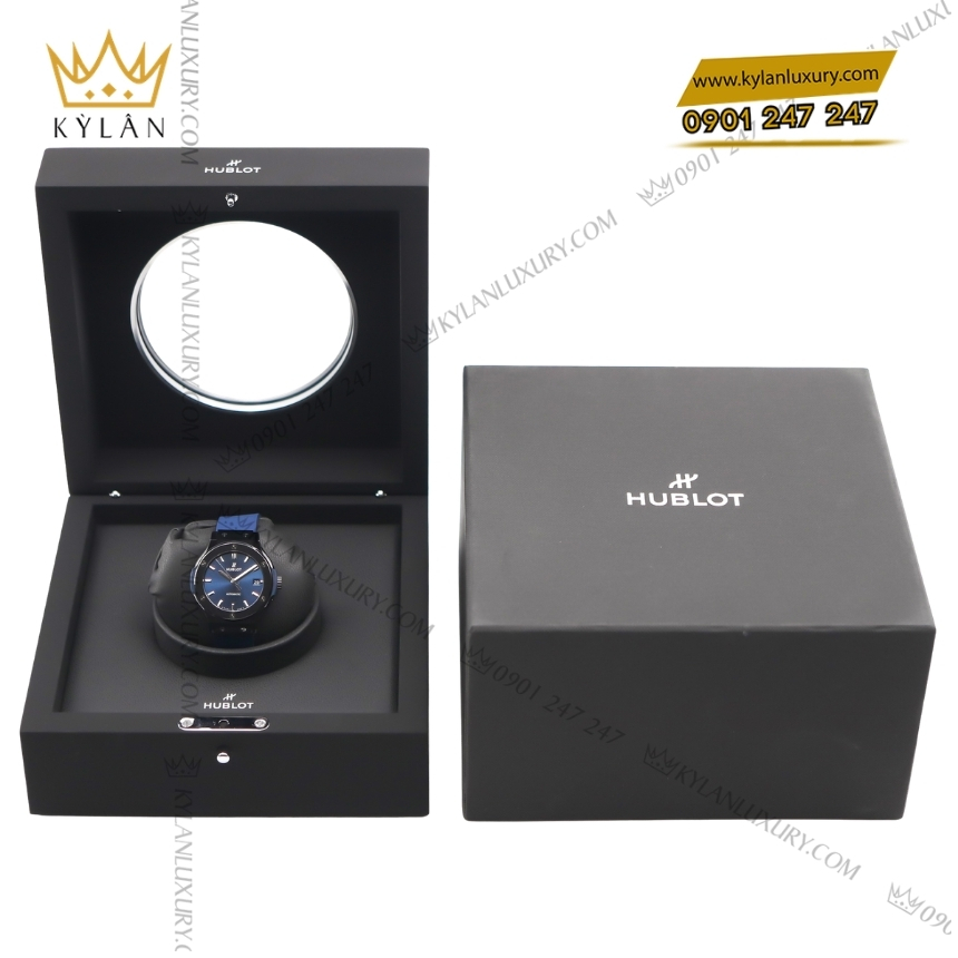 Kỳ Lân Luxury hublot classic fusion ceramic blue 42mm day cao su 4 Đồng hồ Hublot Classic Fusion Ceramic Blue dây cao su 42mm