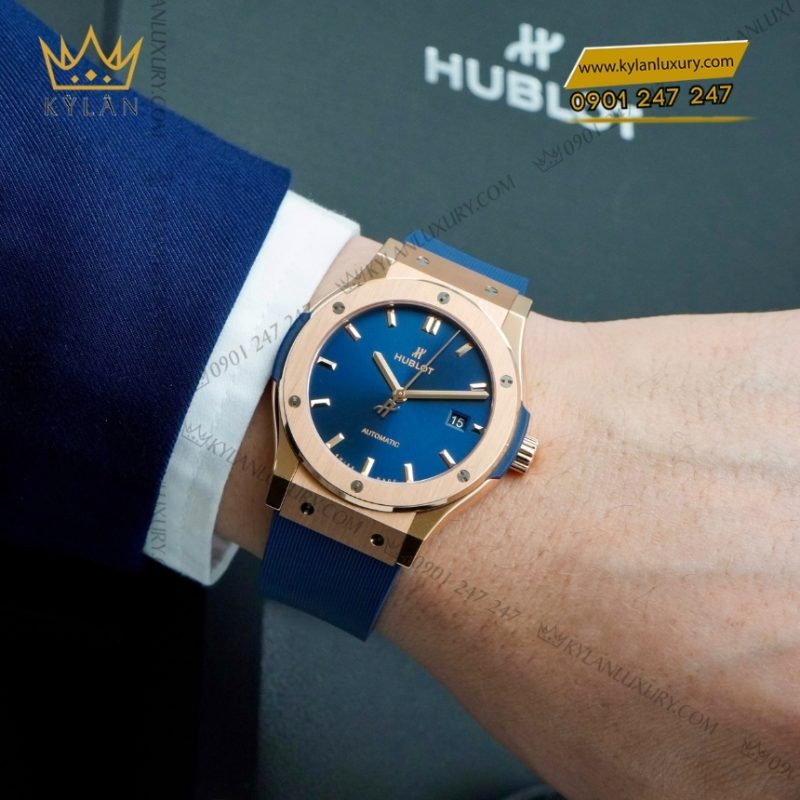 Đồng hồ Hublot Classic Fusion King Gold Blue dây cao su 42mm