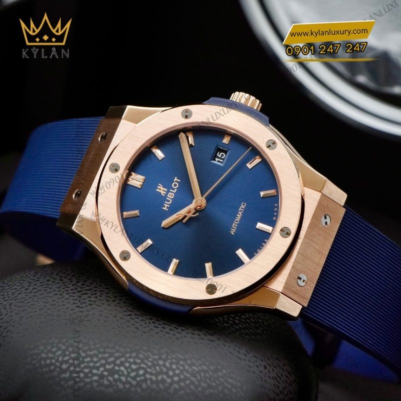 Đồng hồ Hublot Classic Fusion King Gold Blue dây cao su 42mm